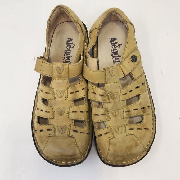 Alegria Womens Pesca Sage Green Leather Clogs Size 37 US 6.5 Comfort Shoes - Picture 2 of 8